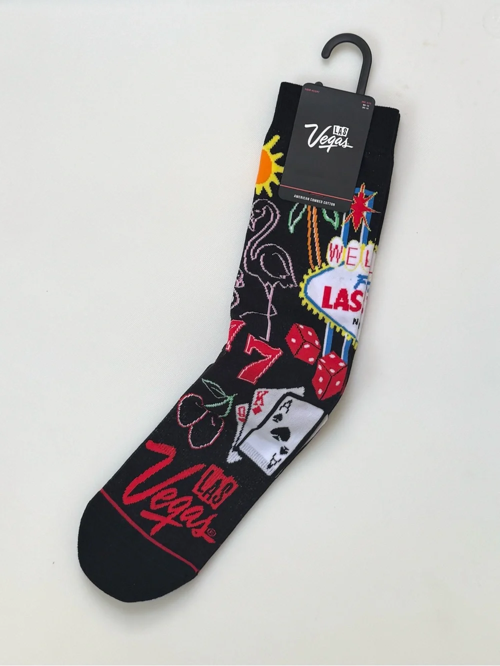 Las Vegas Novelty Socks - Black with Red Accents